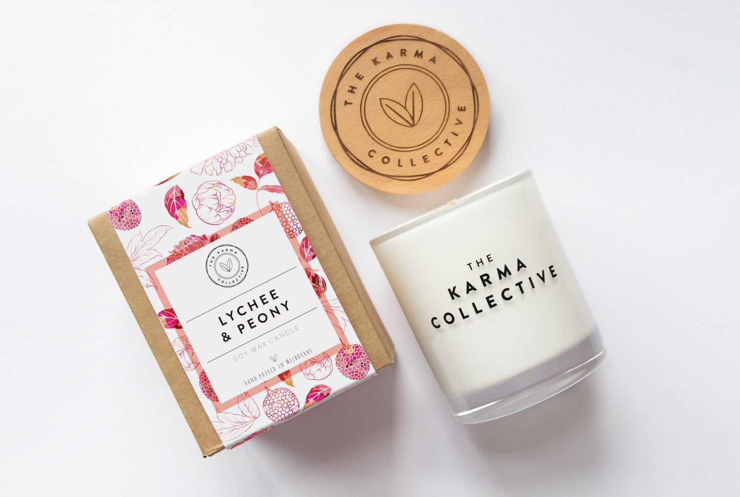 Clearance Lychee & Peony Scented Soy Candle