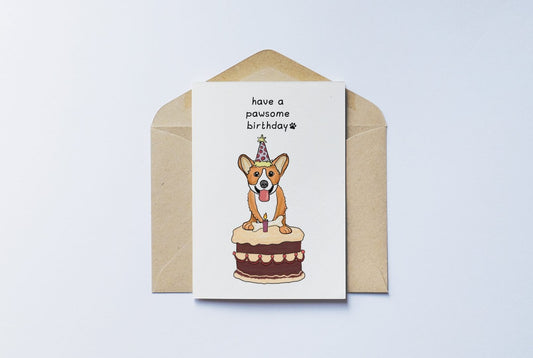 Pawsome Birthday Dog Greeting Card