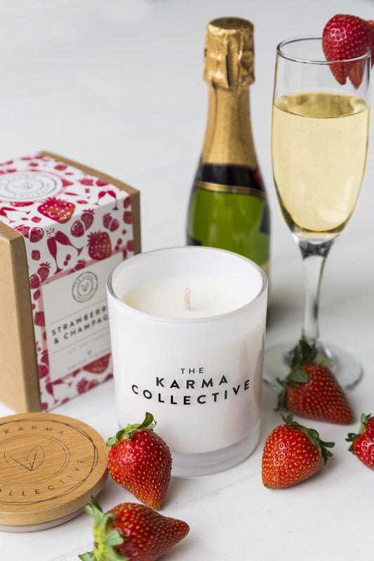 Strawberries & Champagne Scented Soy Candle